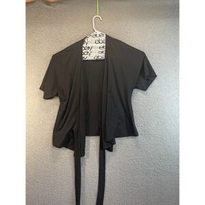 Od'to Lover Black Wrap Tunic Short Sleeve Size L‎